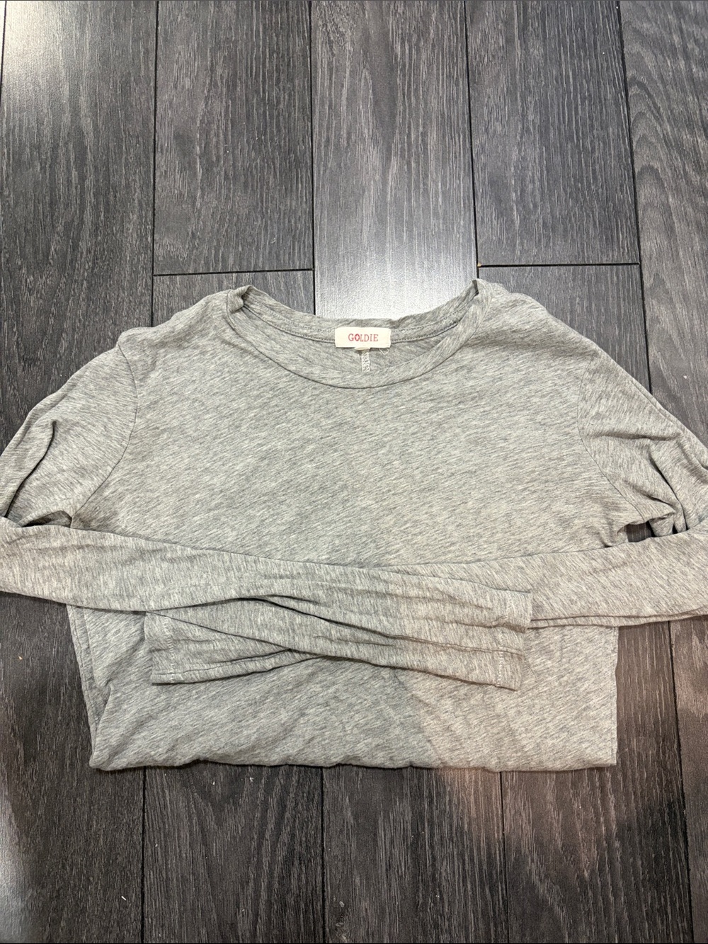 Goldie Women’s Long Sleeve Crewneck Shirt - Gray XS